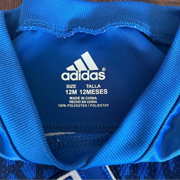Adidas 2pc Baby Boy Logo Track Pants & Shirt. 12m - Picture 3 of 5